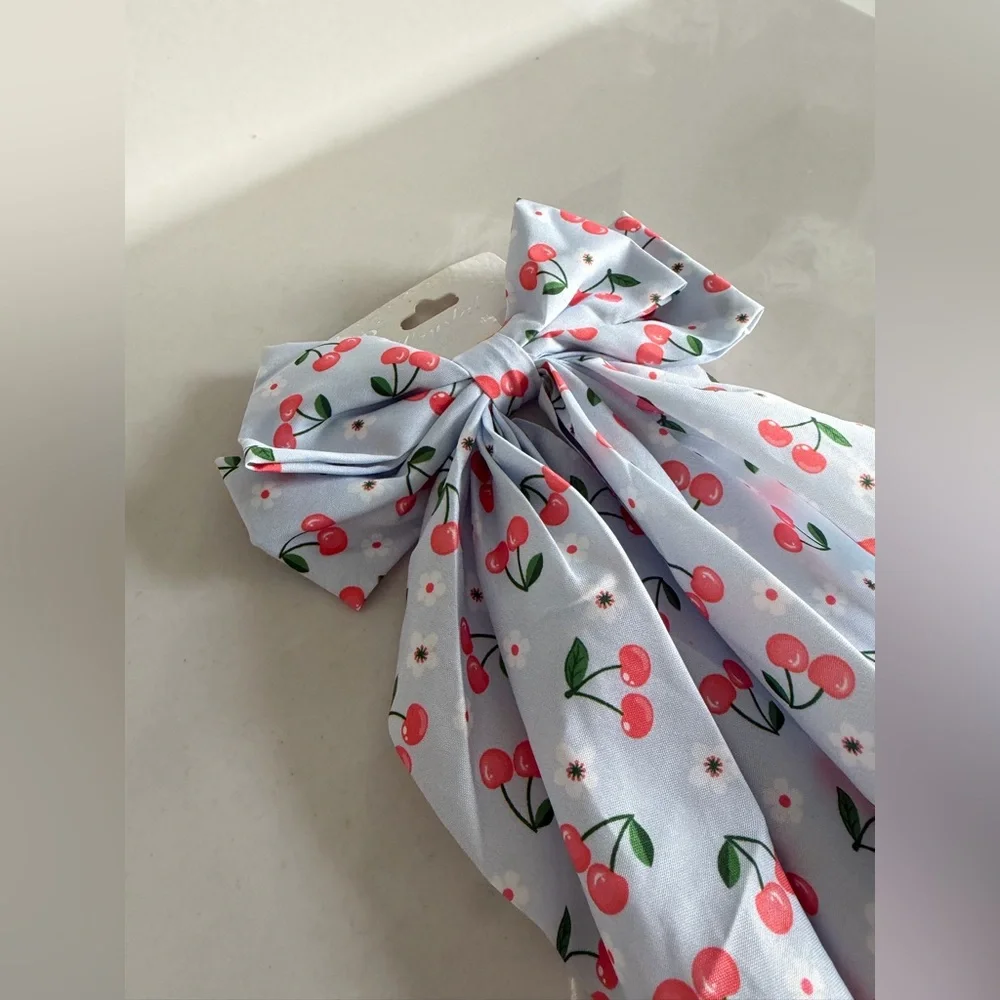 Cherry Print Hair Bow